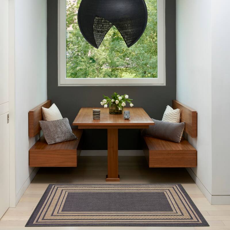 Nourison Horizon Indoor/Outdoor Geometric Area Rug - 2' x 3' - Charcoal