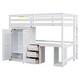 preview thumbnail 18 of 33, Full Size Twin Size Pine Wood Loft Bed with Wardrobe, Desk and Storage Drawers for Bedroom