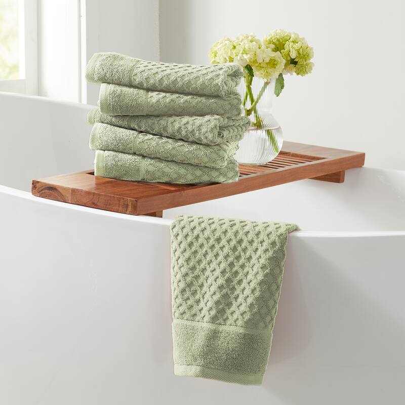 Linery & Co. Cotton Diamond Waffle Texture Bath Towels