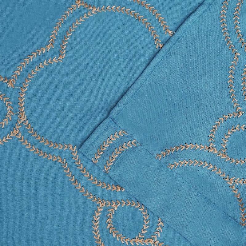 Superior Embroidered Sheer Grommet Curtain Panel (Set of 2) 52"x 84"