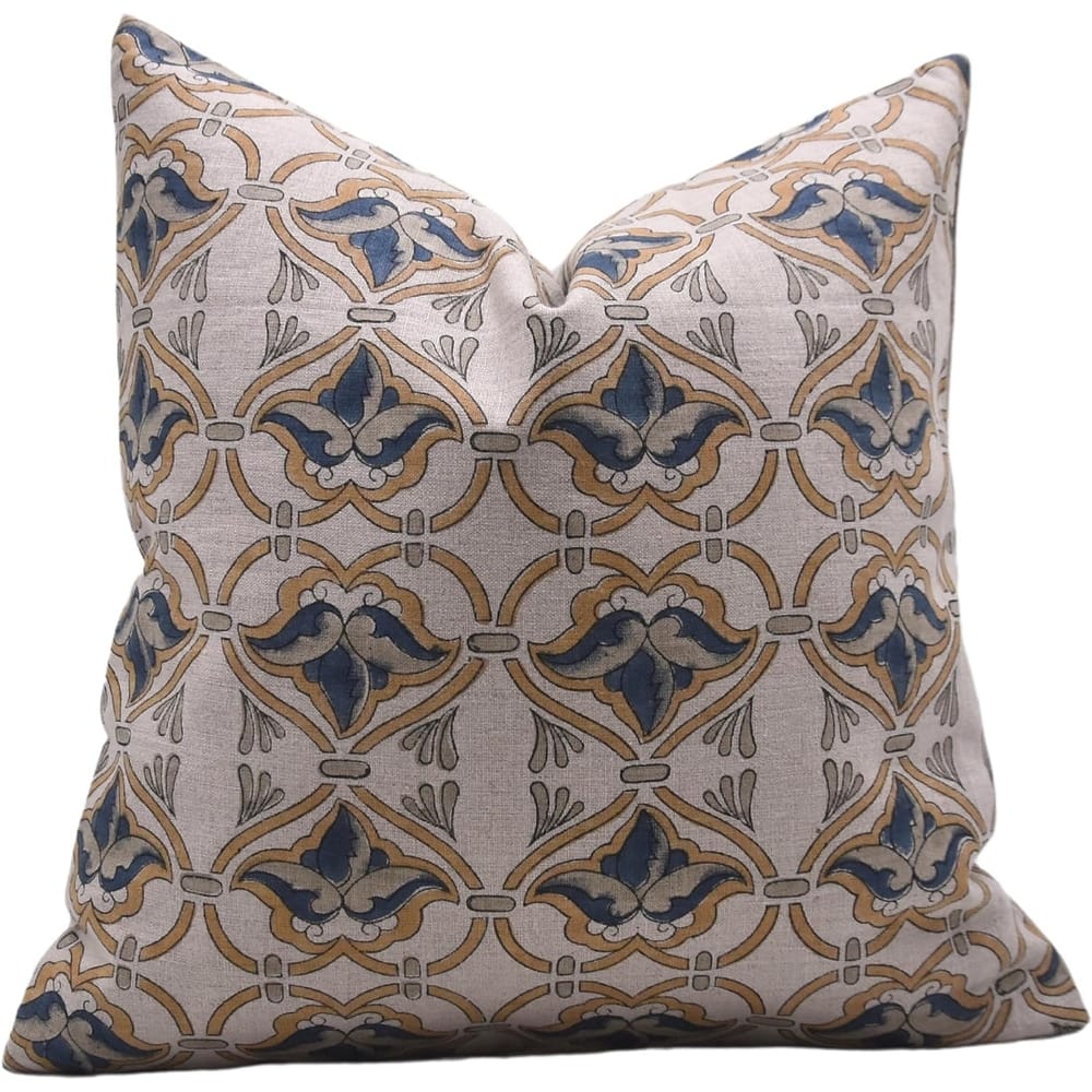 Fabdivine Linen Bohemian Block print pillow Cover