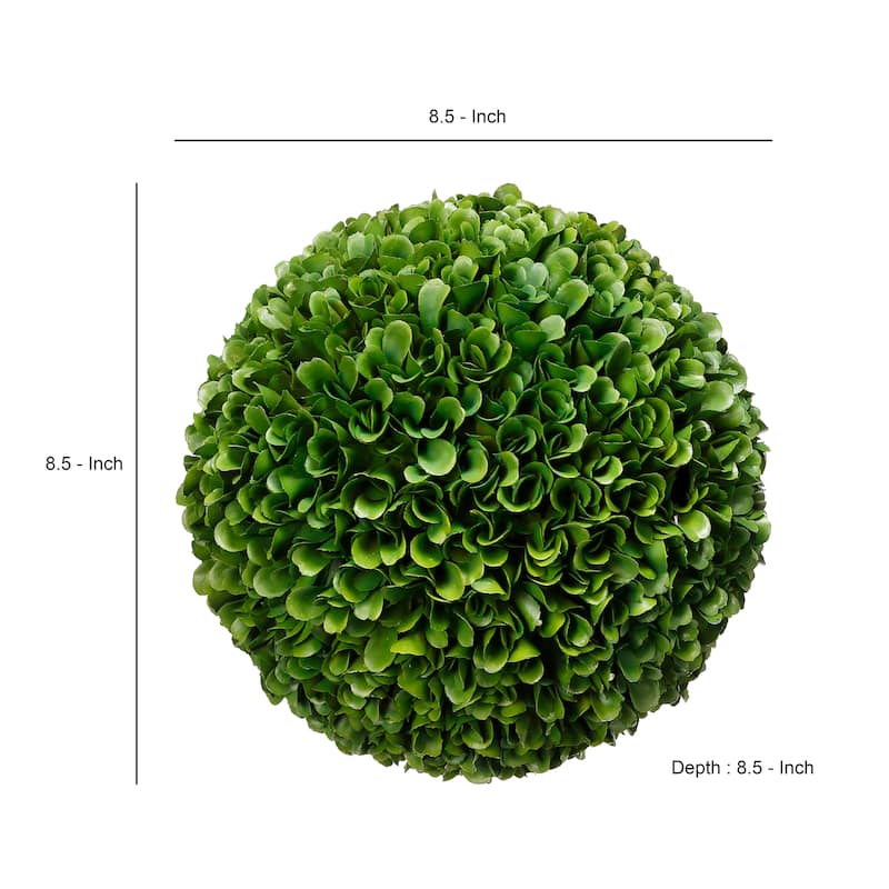 Faux Boxwood Plastic Topiary Ball for Decoration, Green