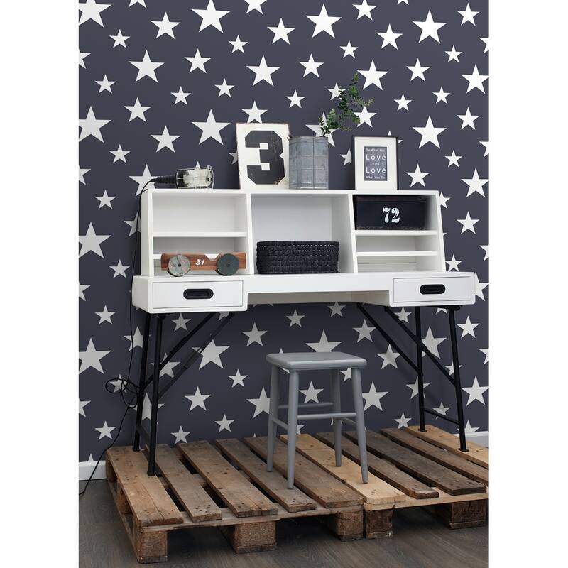 Chesapeake Amira Navy Stars Wallpaper - 20.9 x 396 x 0.025