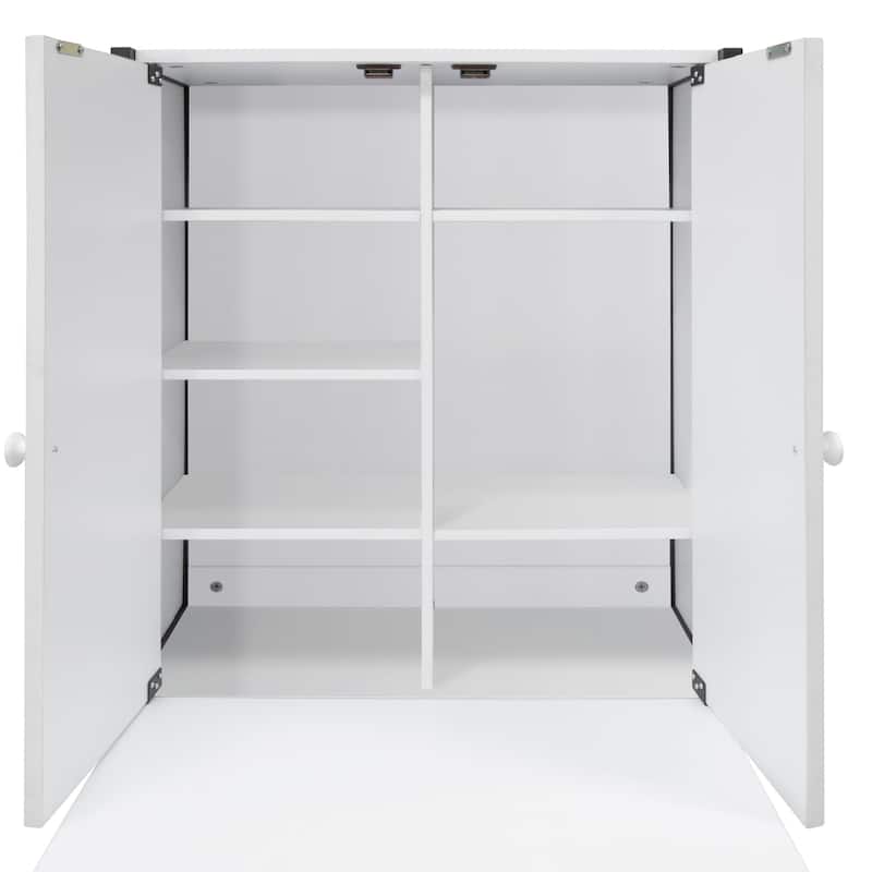 Craft Armoire with Folding Desktop for Crafts, Sewing, Home or Office
