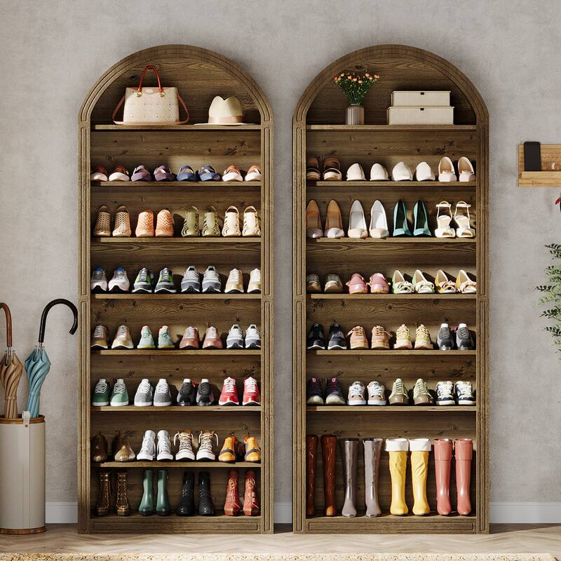 Tall Shoe Storage Cabinet, Freestanding Shoe Organizer