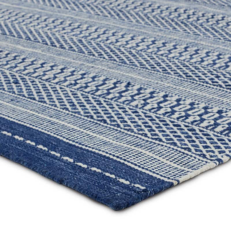 Trixie Handmade Indoor/Outdoor Striped Navy/Cream Area Rug