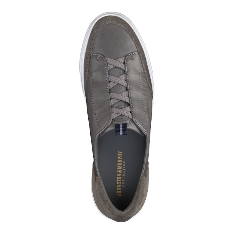 Johnston & Murphy Men's Anson Stretch Lace-to-Toe - Gray English Suede / Sheepskin - 10.5