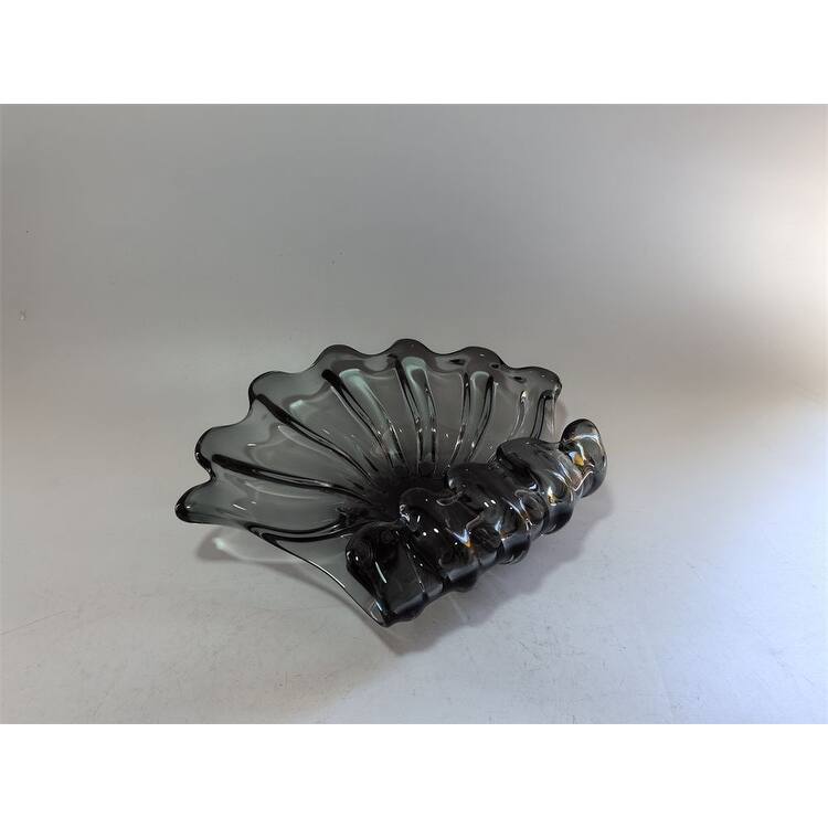 Modern Sculptural Glass Centerpiece Bowl Decorative Accent 14"x10"