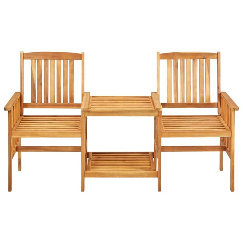 vidaXL Patio Bistro Set Table and Chairs Conversation Set Solid Acacia Wood - 62.6" x 24" x 36.2"
