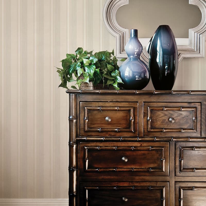 Galerie Wallcoverings Palazzo 2 Collection Silky Stripe Vinyl on Non-woven Matte Wallpaper Roll