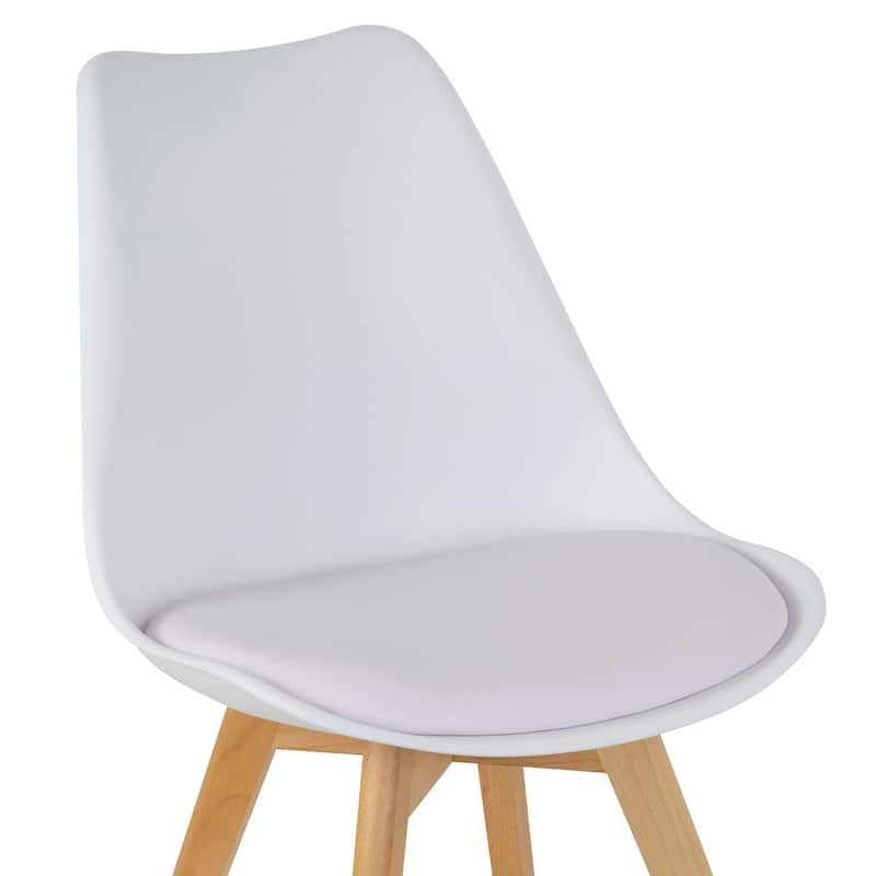 Set of 4 Balint White Cushioned Plastic Dining Chairs