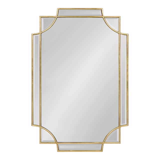 Kate and Laurel Minuette Traditional Decorative Framed Wall Mirror - 24x36 - Gold