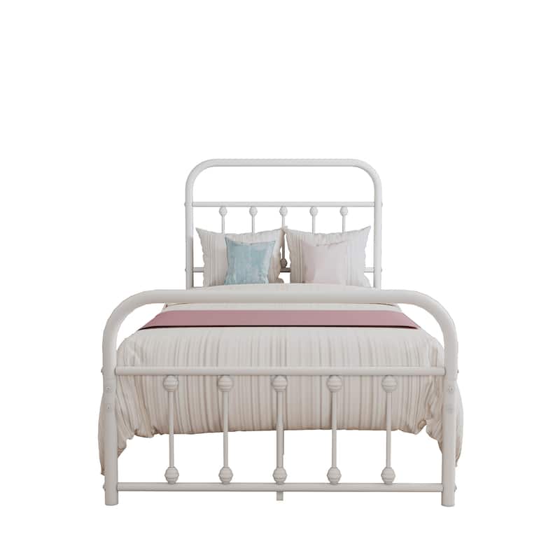 Goutwel Metal Bed Frame Victorian Vintage Style Headboard and Footboard