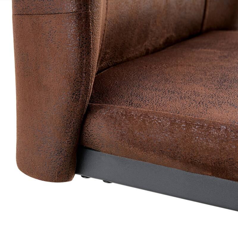 Dining Chairs with Suede Cushions And Black Metal Legs (Set Of 2)