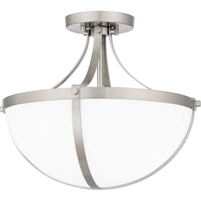 Antebellum 2-Light Brushed Nickel Semi-Flush Mount - Brushed Nickel