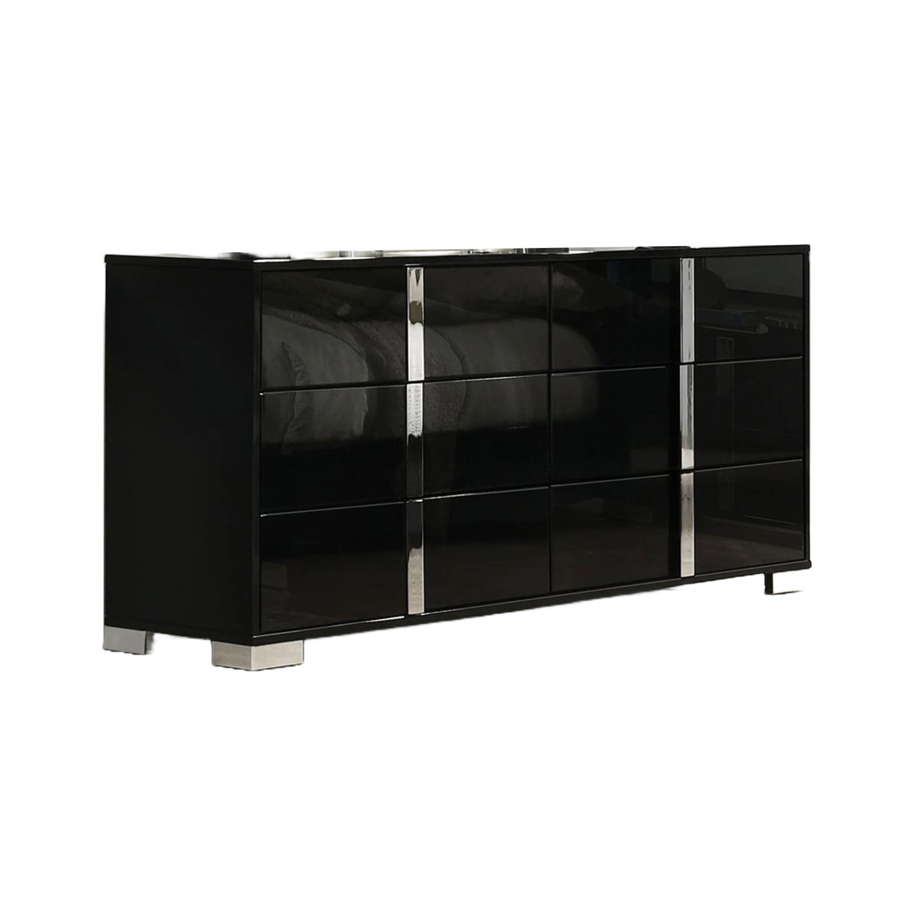 black wide dresser Jasper Fluted 3-Drawer Set of 3 lasting use with quality materials Fluted Dresser For Bedroom With