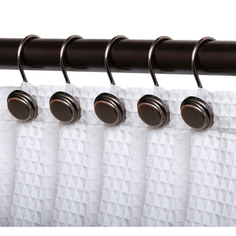 Utopia Alley Rust Resistant Metal Shower Curtain Rings for Bathroom, Set of 12