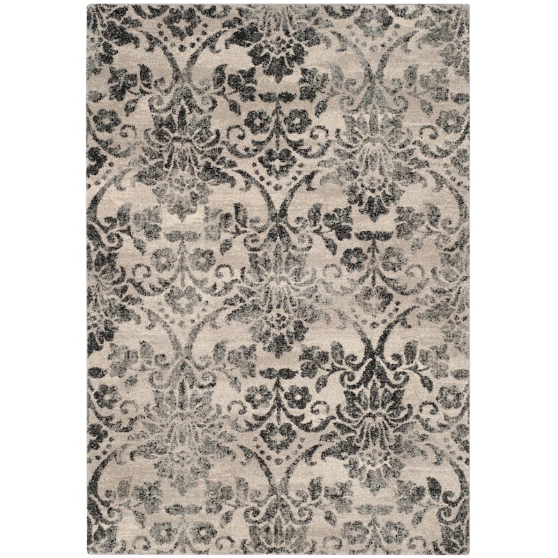 SAFAVIEH Retro Dayse Distressed Modern Abstract Rug - 5'3" x 8' - Cream/Grey
