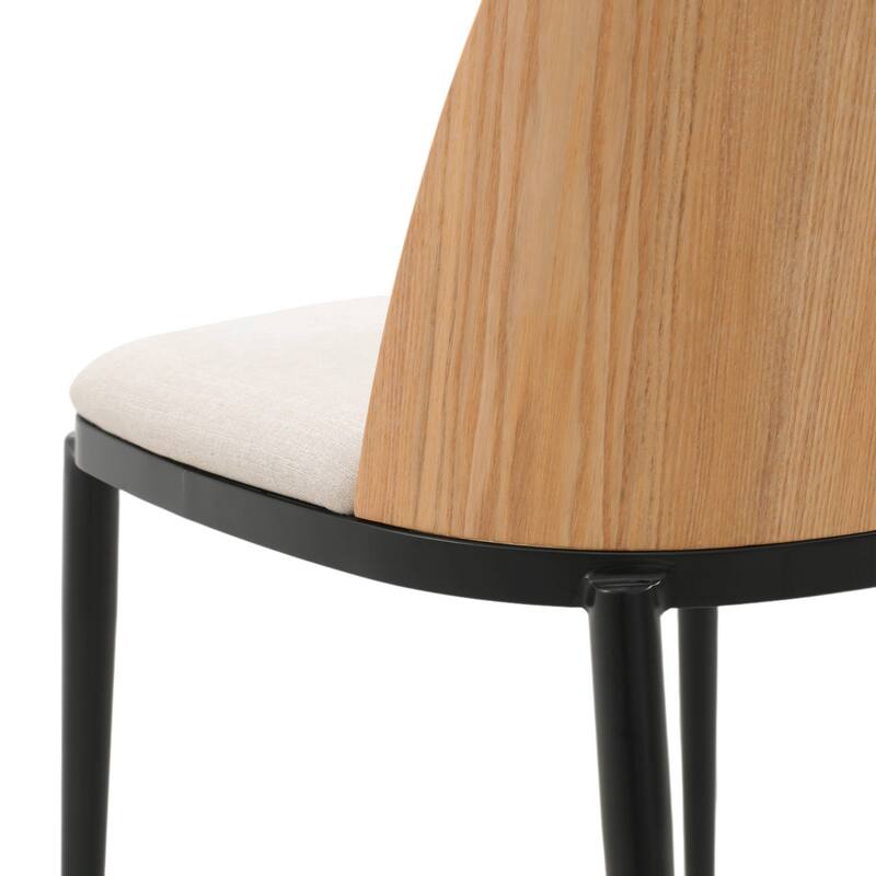 Dining Chair with Upholstered Seat Side Chair with MDF Wood Frame in Steel Set of 4