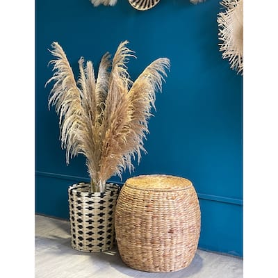 Multipurpose Large Storage Ottoman Basket with Lid