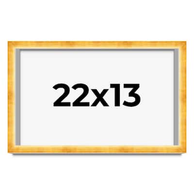 22x13 Shadow Box Frame Gold | 1.625 Inches Deep Real Wood Traditional