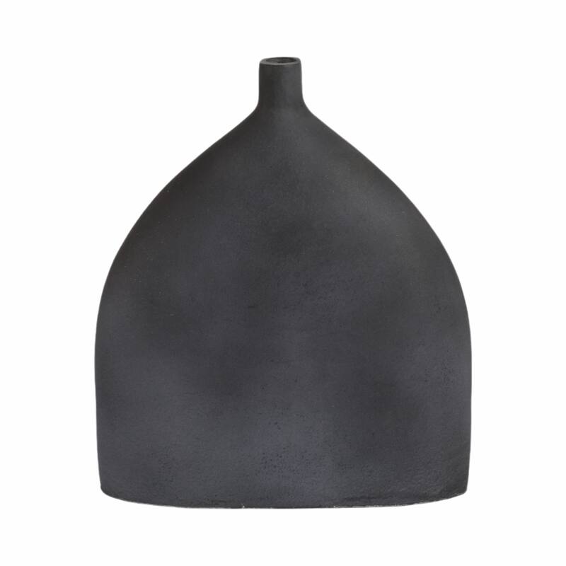 Decorative Sleek Sculptural Metal Vase - Contemporary Flower Vase