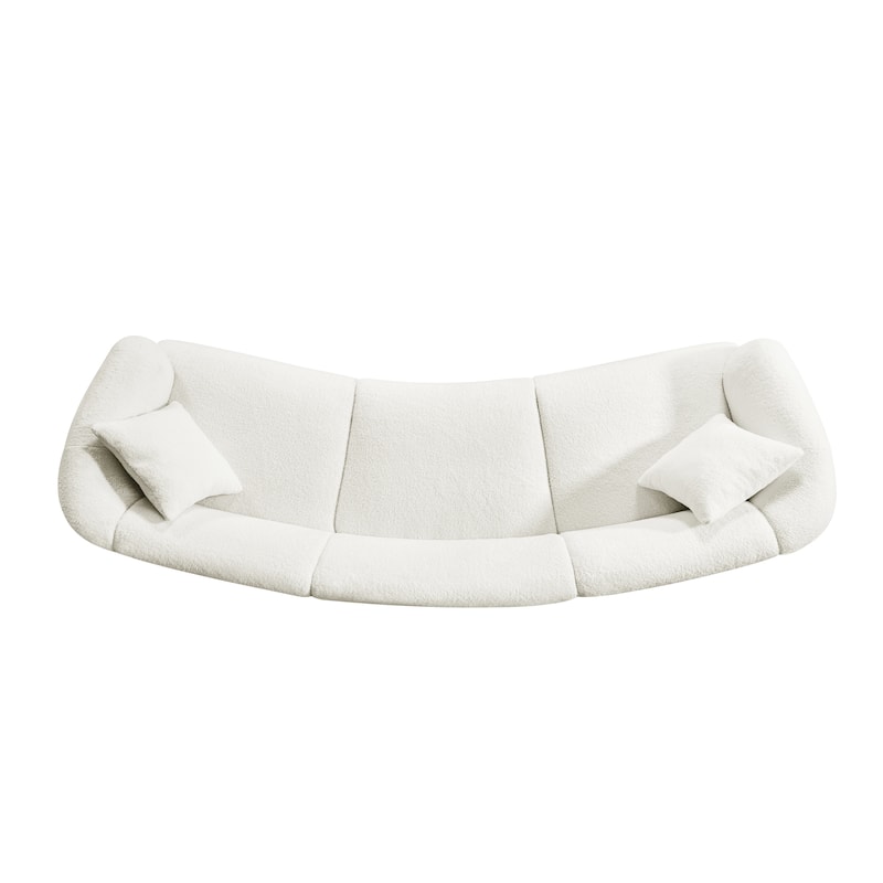 Christopher Knight Home - Hulk Curved Boucle 3-Seat Sofa with Sturdy Wooden Frame