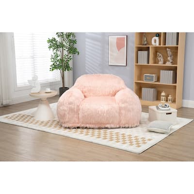 Fluffy Bean Bag Chair, Modern Large Comfy Lazy Sofa with Memory Sponge for Adults and Kids, Living Room, Bedroom
