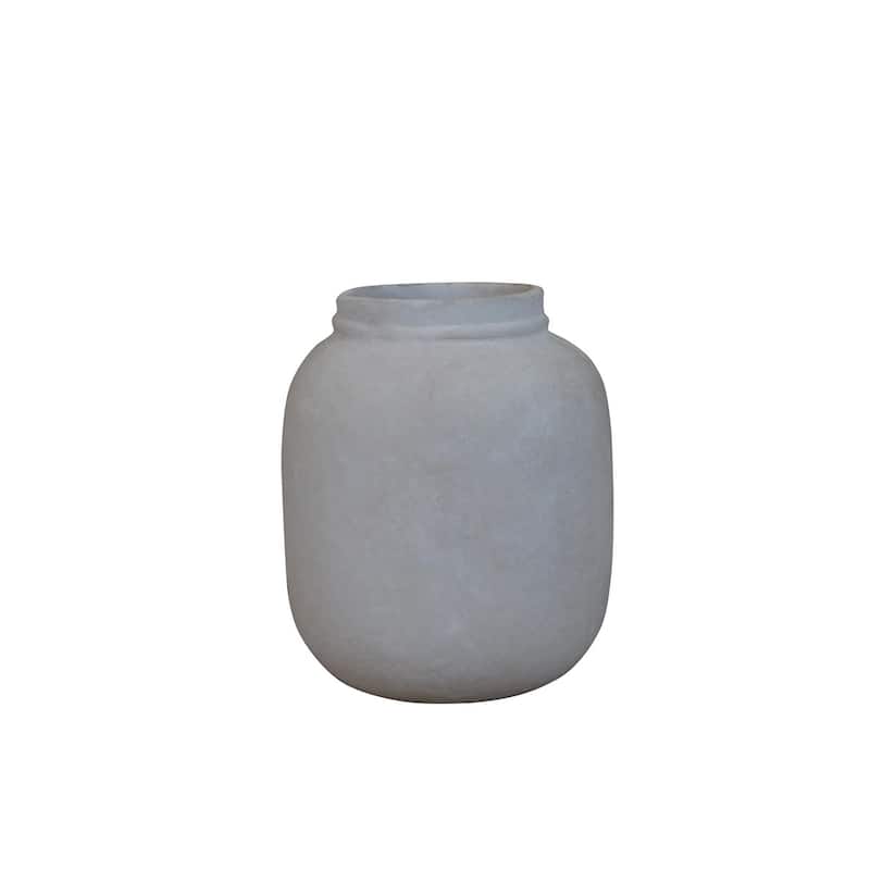 Paper Mache Pot 10.25"H - Natural White