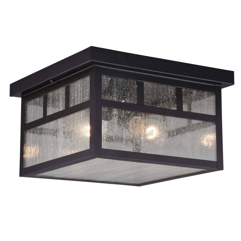 Roseto Eric 2 Light 12" Wide Outdoor Flush Mount Square Ceiling - Oil Burnished Bronze