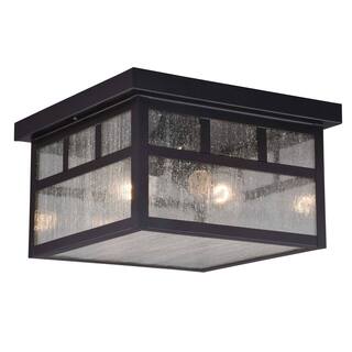 Roseto Eric 2 Light 12" Wide Outdoor Flush Mount Square Ceiling