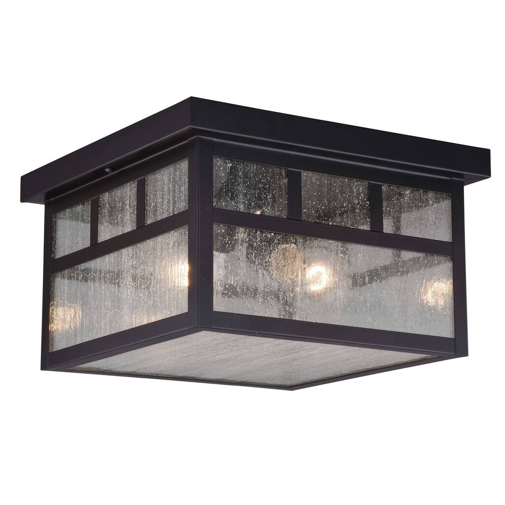 Roseto Eric 2 Light 12" Wide Outdoor Flush Mount Square Ceiling