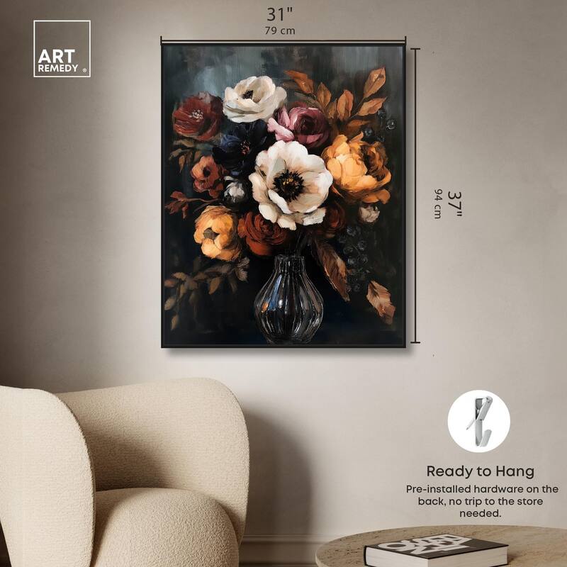 Velvet Night Bloom I Canvas by Art Remedy