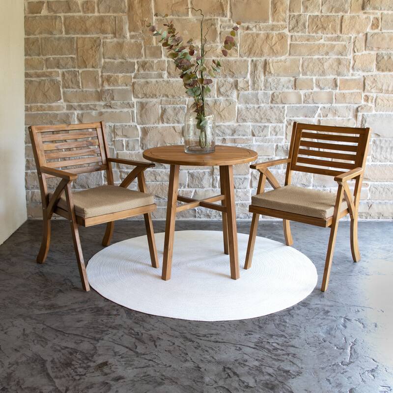 Sorra Home Valdese Boucle Outdoor Chair Cushion - 20 in W x 20 in D x 2.5 in H - Wheat