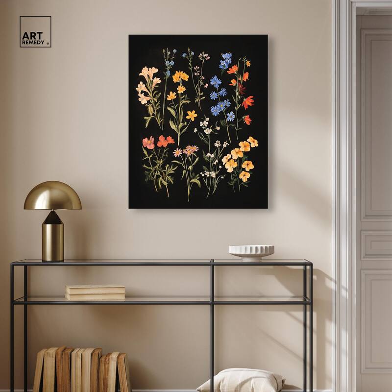 Darkling Daisies II Canvas by Art Remedy, Gallery Wrapped