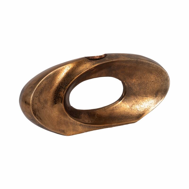 Sagebrook Home Belcove, Metal Cut-out Vase, Bronze/Copper, Round, Solid Color, Aluminum