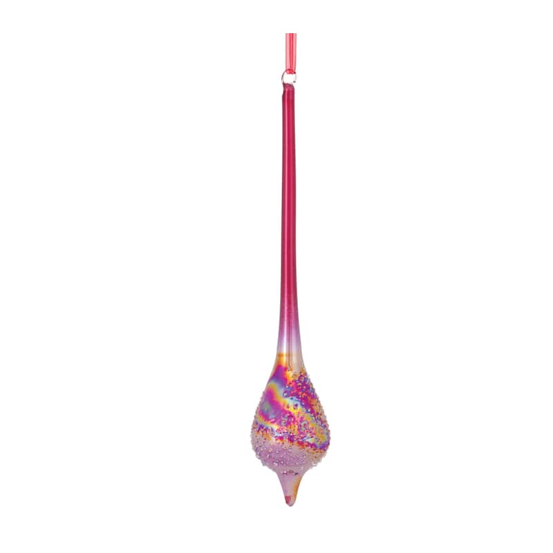 Pearl Glass Christmas Drop Ornaments 15.5" 390mm Multi-Color 6ct