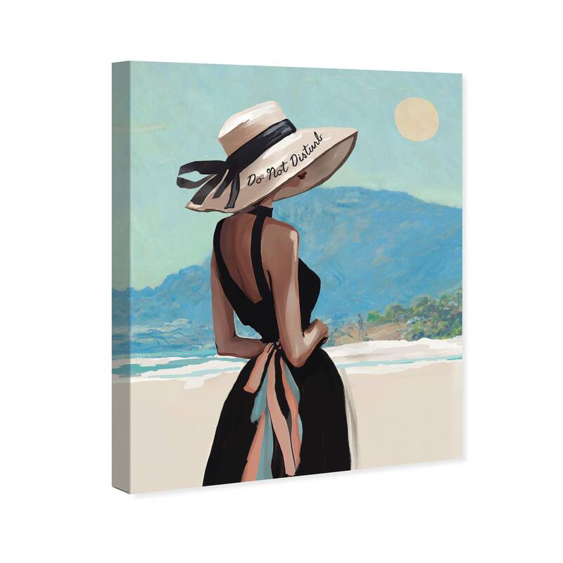 Wynwood Studio Fashion and Glam Do not Disturb Hat Blue and Nautical & Coastal Wall Art Canvas Print