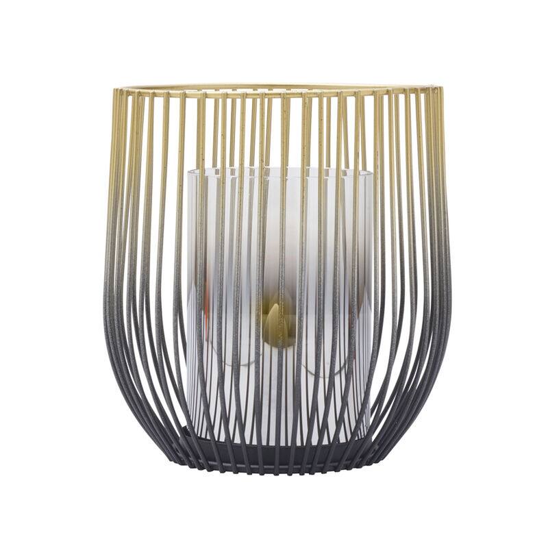 Elements Gold Glass and Metal Candle Holder, 6X7 Inch