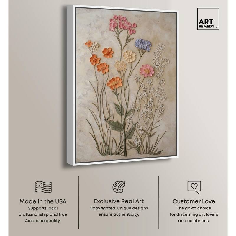 Sculpted Flora Frieze IV Canvas by Art Remedy