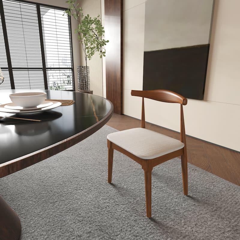 Modern 2 Piece Fabric Solid Wood Kitchen Dining Chair with Cushions and Backrest for Dining Room Kitchen Living Room Bedroom