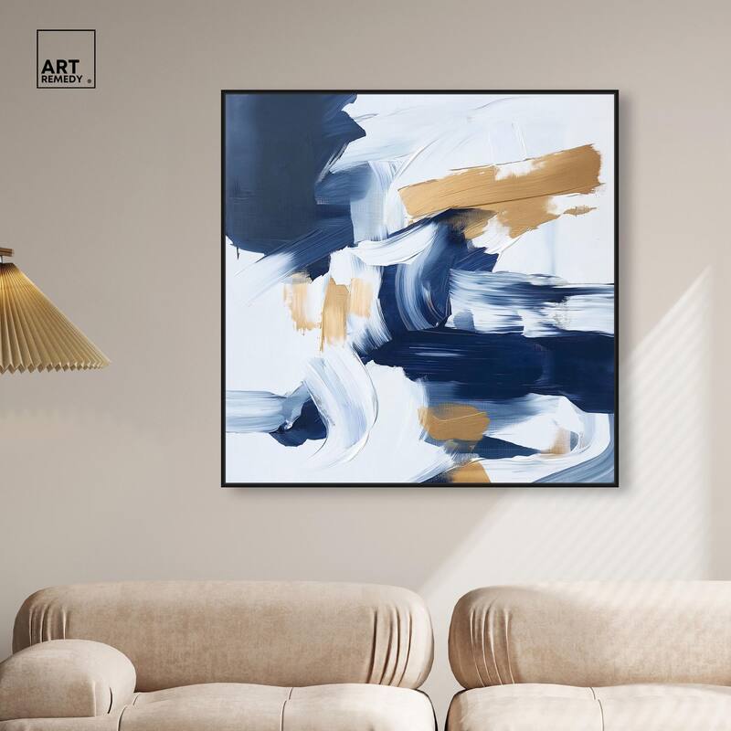 Azure and Gold Canvas by Art Remedy