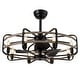 preview thumbnail 20 of 18, Industrial Black Caged Chandelier Ceiling Fan with Lights and Remote
