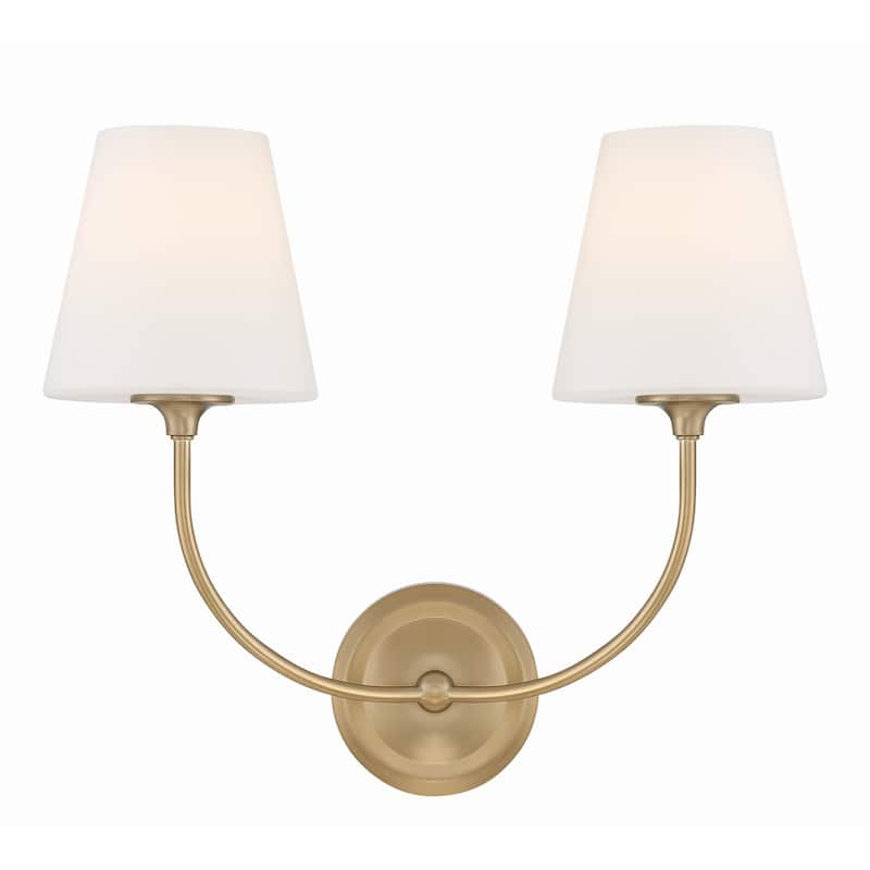 Libby Langdon for Crystorama Sylvan 2 Light Vibrant Gold Wall Mount - 17"W x 14.75"H x 8.25"D - 17"W x 14.75"H x 8.25"D