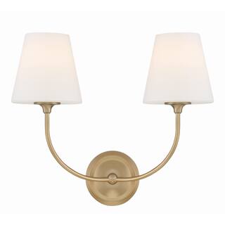 Libby Langdon for Crystorama Sylvan 2 Light Vibrant Gold Wall Mount - 17"W x 14.75"H x 8.25"D