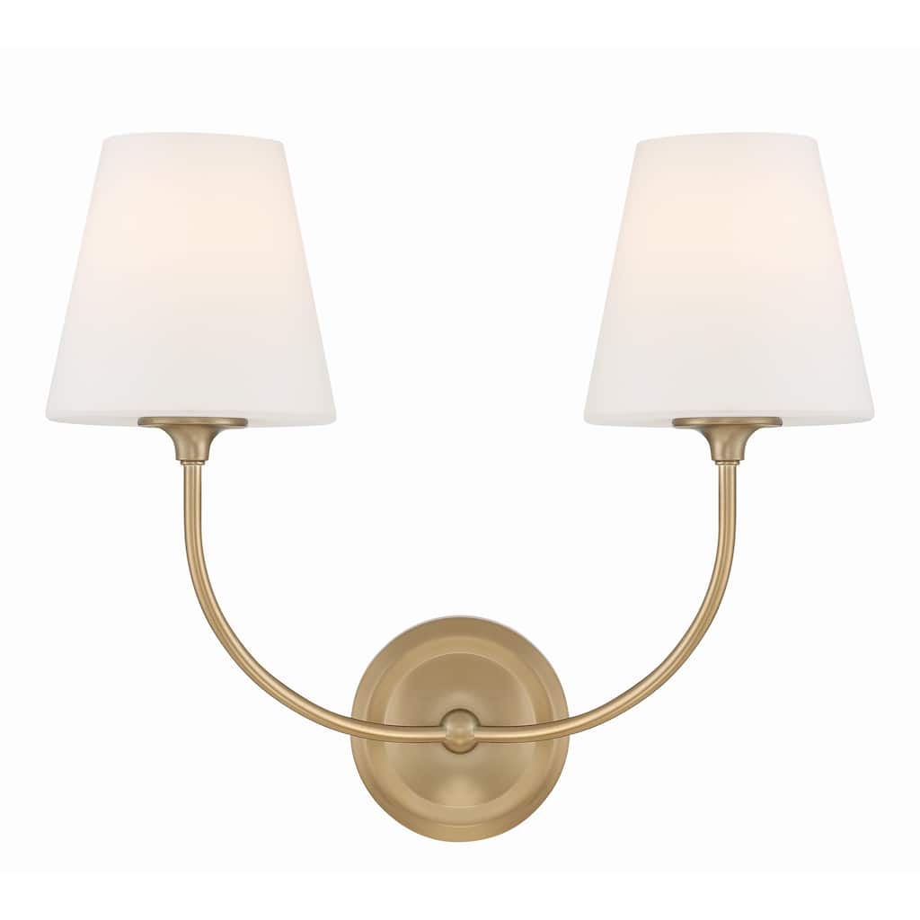 Libby Langdon for Crystorama Sylvan 2 Light Vibrant Gold Wall Mount - 17"W x 14.75"H x 8.25"D