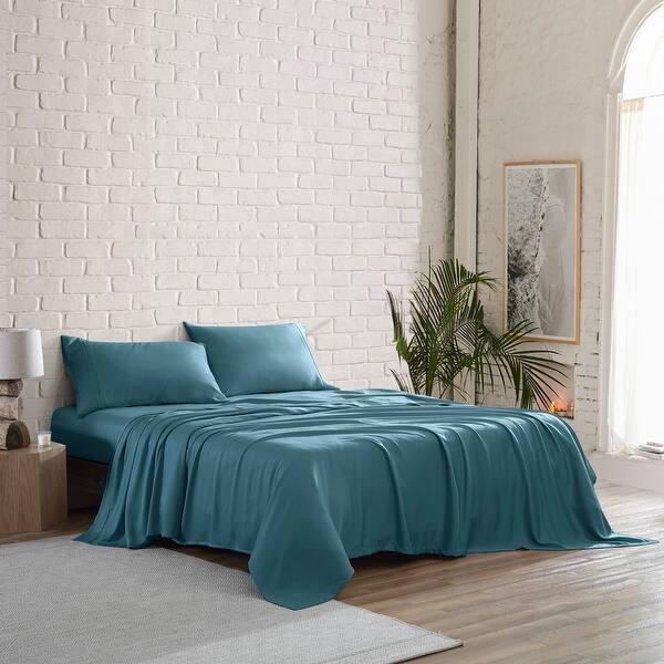 Brielle Home 300 Thread Count Tencel Lyocell Sateen Sheet Set Overstock 32965261