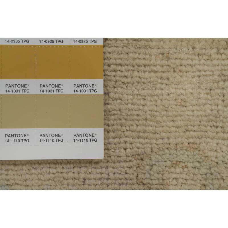 Hand Knotted Traditional Wool Beige Geometric Area Rug - 11' 7'' X 11' 11''