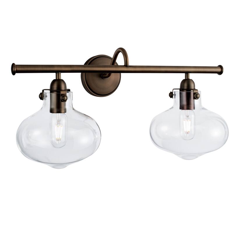 Clara 9-inch Wide 2-Light Vanity Light in Architectural Bronze - 9 - 9