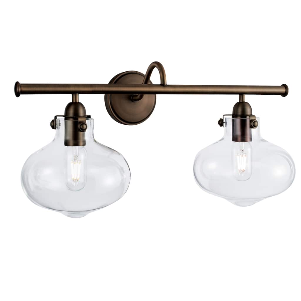 Clara 9-inch Wide 2-Light Vanity Light in Architectural Bronze - 9